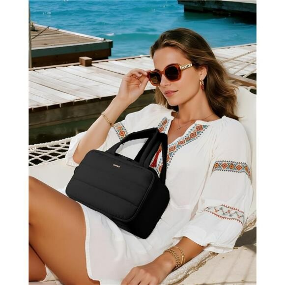 Large travel toiletry bag waterproof makeup bag organizer with wet dry compartme - Picture 2 of 7